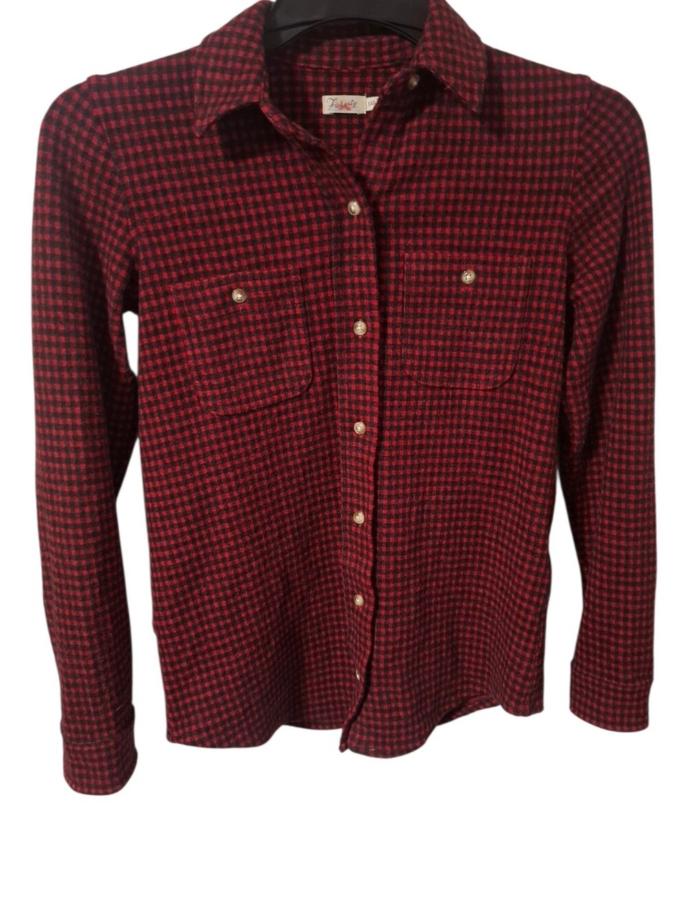 Womens Faherty Legend Red & Black Plaid Button-Down Shirt - Picture 2 of 6